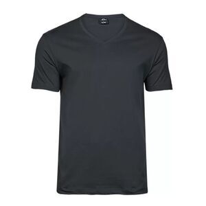 Tee Jay Mens Soft Touch V Neck Fashion T-Shirt / Dark Grey